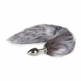 Diogol Fox Tail Plug aluminiowy z futrzanym ogonem srebrny 40 cm