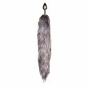 Diogol Fox Tail Plug aluminiowy z futrzanym ogonem srebrny 40 cm