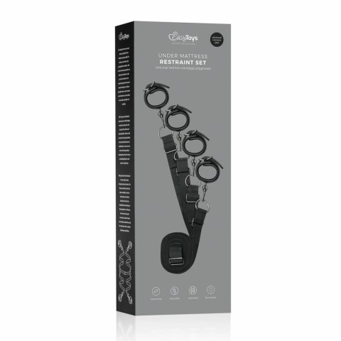 EasyToys System Mocujących Pasow Pod Materac z Regulacją, Czarny