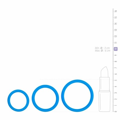 EasyToys Zestaw 3 Elastycznych Pierścieni Silikonowych Niebieski