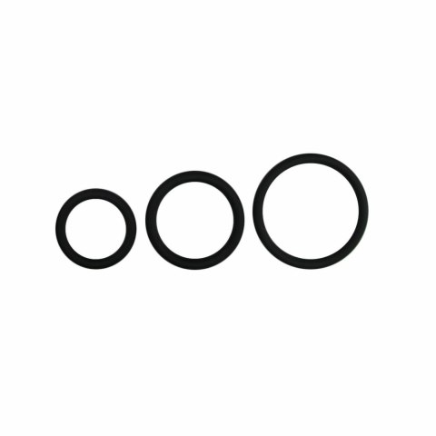 EasyToys Zestaw 3 Okręgow Silikonowych Czarny - Rożne Rozmiary