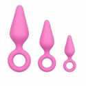 EasyToys Zestaw silikonowych korkow z uchwytem, 3 rozmiary, rożowy