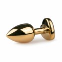 Rimba Aluminium Heart Crystal Plug - model z kryształkiem, rozmiar S