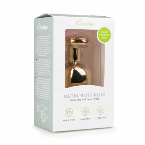 Rimba Aluminium Plug Anatomiczny z Kryształkiem Heart Srebrny M