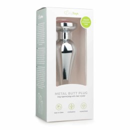 Rimba Aluminium Plug z Kryształem - Model Srebrny, Rozmiar S
