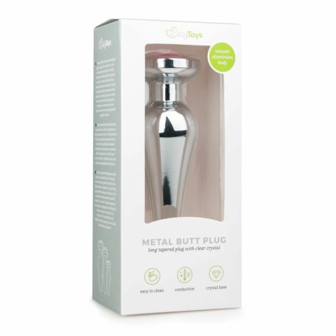 Rimba Aluminium Plug z Kryształem - Model Srebrny, Rozmiar S