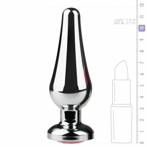 Rimba Aluminium Plug z Kryształem - Model Srebrny, Rozmiar S