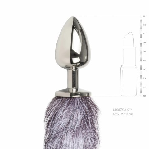 Sinner Gear Fox Tail Aluminium - model z futrzanym ogonem, srebrny