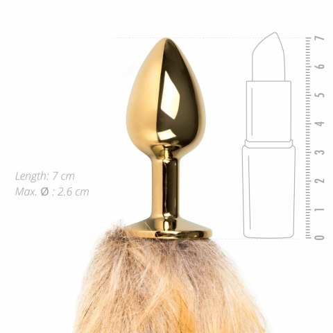 ToyJoy Aluminium Plug z Ogonem Lisim Srebrny 36 cm