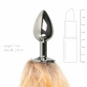 ToyJoy Plug aluminiowy z futrzanym ogonem lisim, srebrny, 38 cm