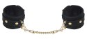 Bad Kitty Kajdanki Aksamitne Regulowane Czarny Złote Detale