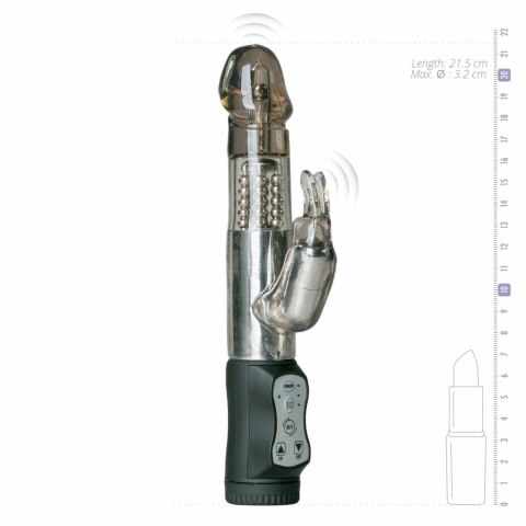 EasyToys Black Rabbit - Wibrujący model z 12 trybami i rotacją, czarny