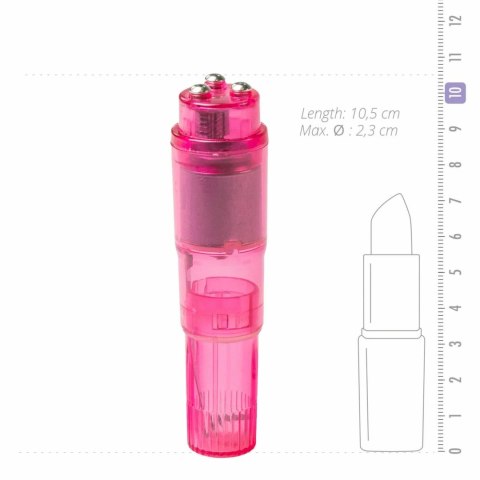 Easytoys Pocket Rocket Pink - Mini masażer z czterema końcowkami