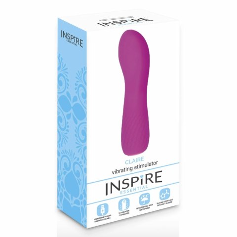 INSPIRER ESSENTIAL Claire - wibrator silikonowy fioletowy, 12 trybow, USB