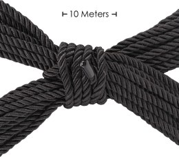 Kiotos Luksusowa Lina Poliestrowa 10 m Czarna - Gładka Powierzchnia
