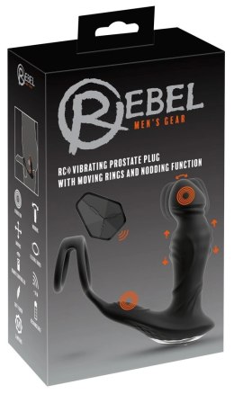 Rebel RC Prostate Plug Zdalny - silikonowy masażer z pierścieniami, czarny