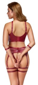 Cottelli Bondage Zestaw Bielizny Ciemnoczerwony M z Kajdankami