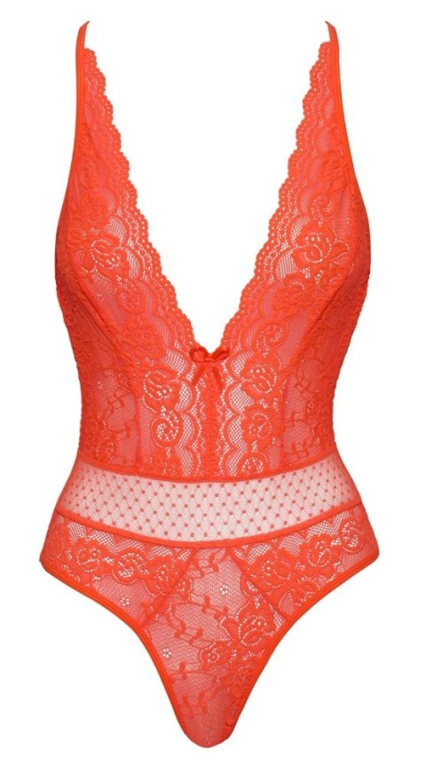 Cottelli Fantasy Body S/M neon koralowy koronkowy tiul regulacja