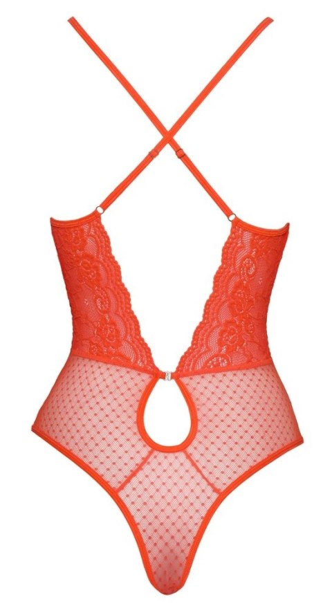 Cottelli Fantasy Body S/M neon koralowy koronkowy tiul regulacja