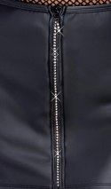 Cottelli PARTY Spodniczka Zip XL Czarna Matowa z Dżetami