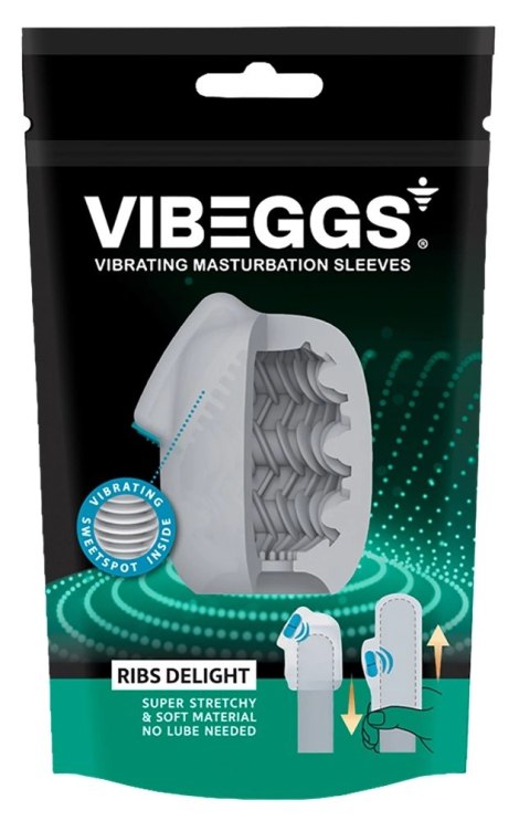 Vibeggs Ribs Delight - elastyczny rękaw z funkcją wibracji 7-18 cm