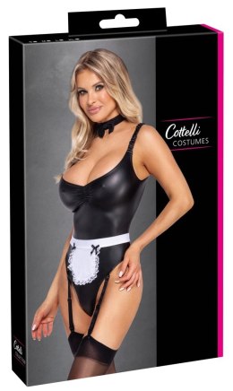 Cottelli COSTUMES Maid Body S czarny komplet z halką i chokerem