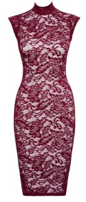 Cottelli LINGERIE sukienka koronkowa Bordeaux Red L, elegancka, midi