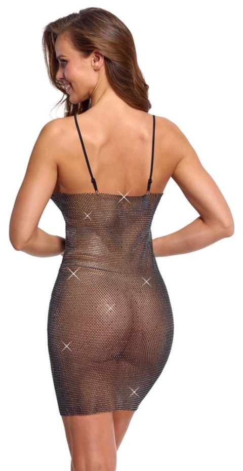 Cottelli PARTY Mini Sukienka Czarna S/M z Błyszczącymi Kryształkami