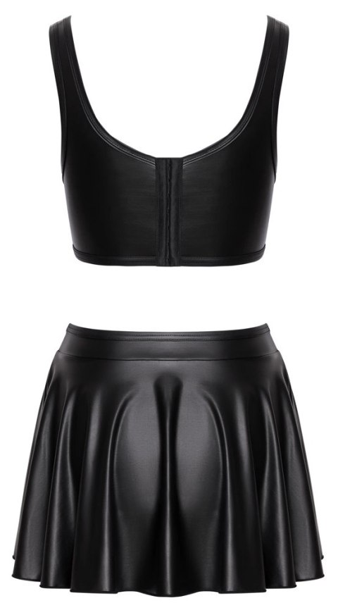 Cottelli PARTY komplet top gorsetowy i spodniczka L czarny matowy