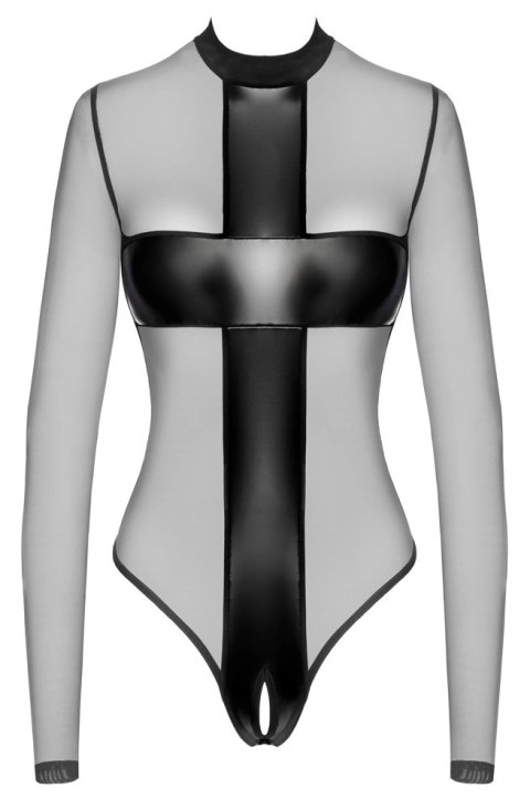 Noir Handmade Body Cross L czarny, transparentny, długi rękaw
