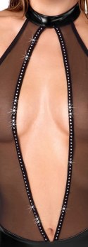 Noir Handmade Body Rhinestones S - efektowny body z ozdobnymi kryształkami