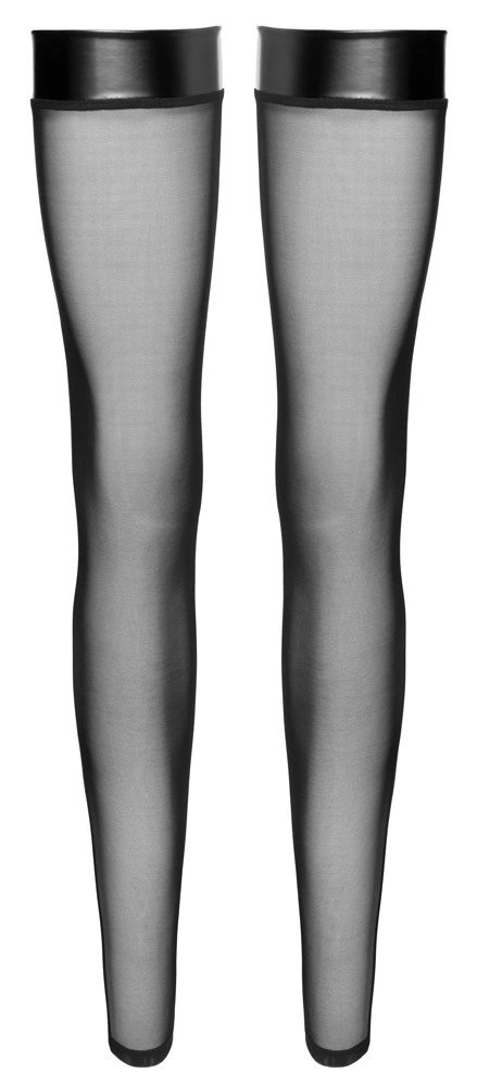 Noir Knee-highs S czarne pończochy bez stopy z połyskiem i zdobieniem