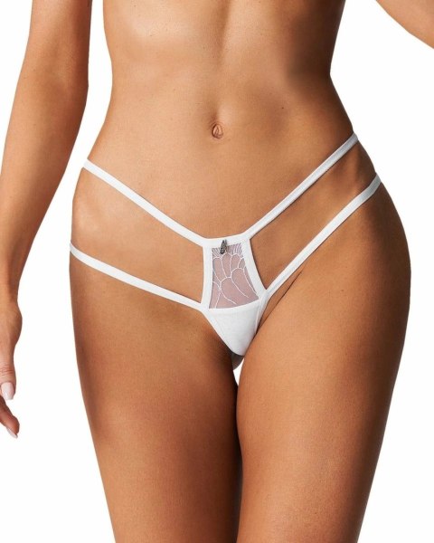 Obsessive Arrowel Panties białe - finezyjna koronkowa bielizna L/XL