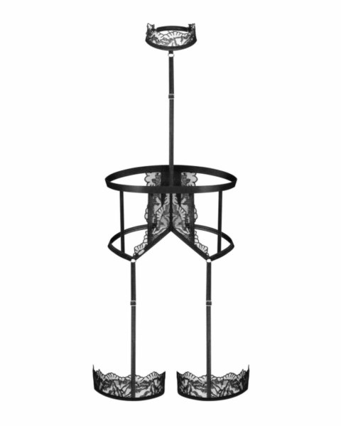 Obsessive Harness Black - Regulowany czarny pas z paskami L/XL