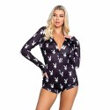 Playboy Slumber Bunny Onesie Pink - komfortowy kombinezon fleece damski M/L