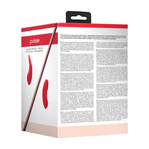 Shots Toys Poise zestaw wibrujący z 2 silnikami, czerwony, silikon medyczny