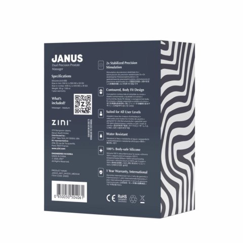 ZINI JANUS Anti Shock M Czarny - anatomiczny stymulator dla mężczyzn