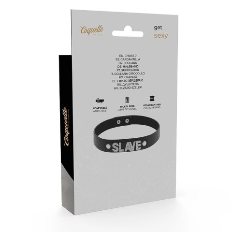 Coquette Chic Desire Choker Wegański Skorzany Regulowany Czarny One Size