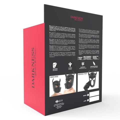 Darkness maska neoprenowa dla psa z odpinanym pyskiem L czarna