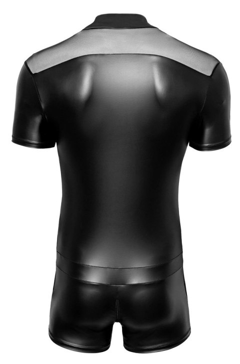 Svenjoyment Playsuit L czarny kombinezon z siateczką i zamkiem 3-kierunkowym