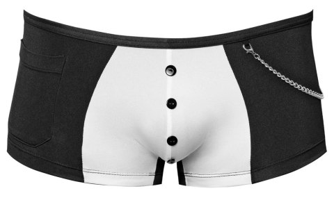 Svenjoyment Spodnie Kelnerskie L Czarno-Białe z Ozdobnymi Guzikami