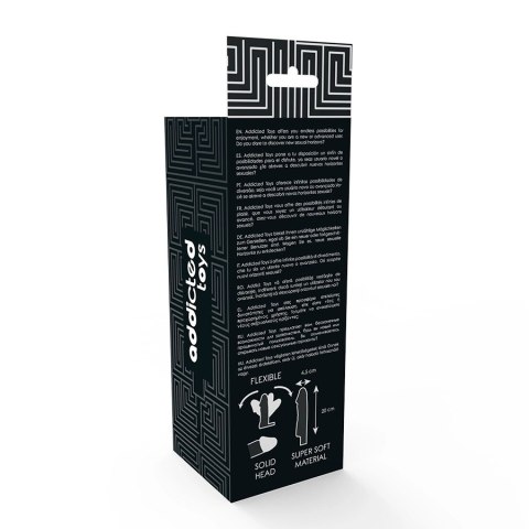 Addicted Toys - Czarna nakładka anatomiczna z pierścieniem, 20 cm