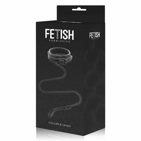 Fetish Submissive FS-Chain Collar - naszyjnik z łańcuszkiem, neopren, czarny