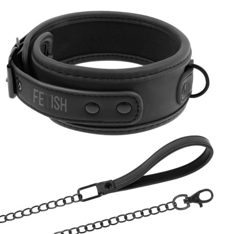 Fetish Submissive FS-Chain Collar - naszyjnik z łańcuszkiem, neopren, czarny
