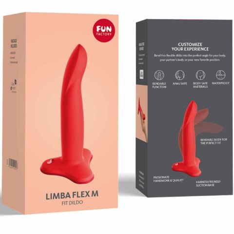 Fun Factory Limba Flex M Czerwony - Elastyczny Model z Anatomicznym Kształtem 18 cm