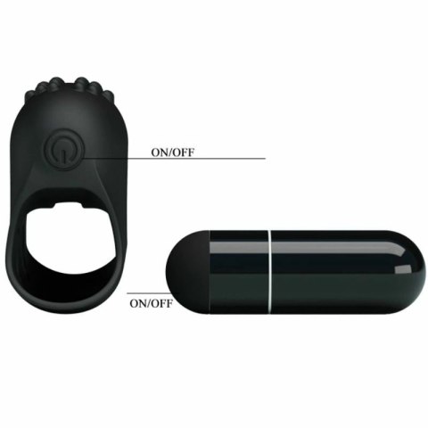 Pretty Love Flirtatious Steward naparstek wibrujący czarny silikonowy