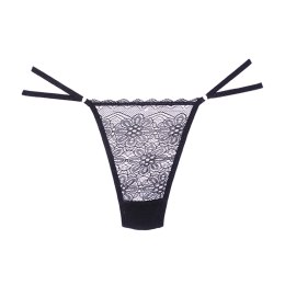 Allure Stringi Lace Mesh uniwersalne - koronkowa siateczka, czarne