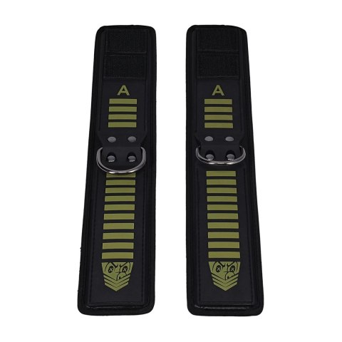 Doc Johnson Tactical Ankle Cuffs Black/Green regulowane neoprenowe