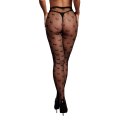 Leg Avenue Heart Patterned Tights Black uniwersalne serduszka