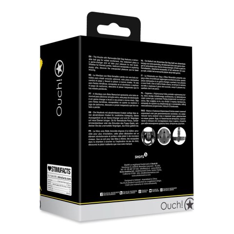 Ouch! Muzzle Black - System z Wyjmowaną Kulką, Regulowany